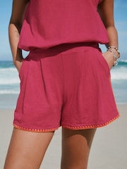 Pink Whipstitch Jersey Shorts - Image 3 of 8