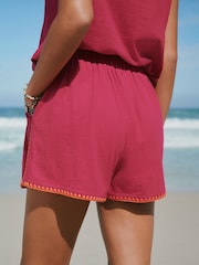 Pink Whipstitch Jersey Shorts - Image 4 of 8