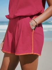Pink Whipstitch Jersey Shorts - Image 5 of 8