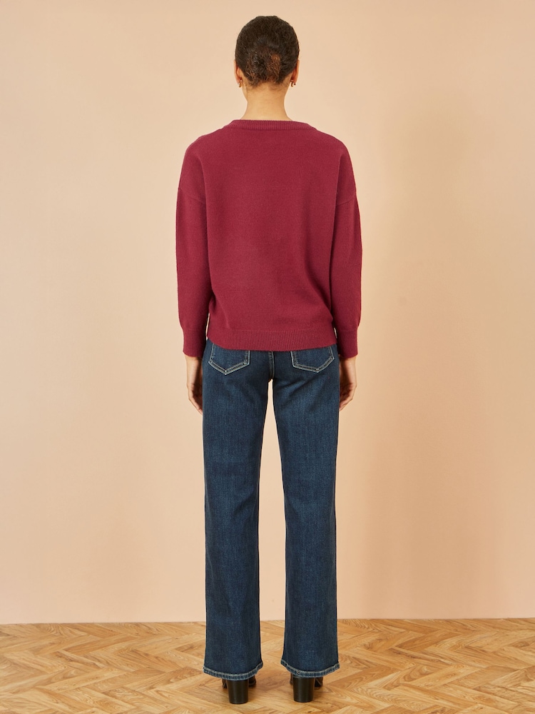 Yumi Red Sequin Bow Knitted Jumper - Image 4 of 4 Yumi Red Sequin Bow Knitted Jumper - Image 4 of 4