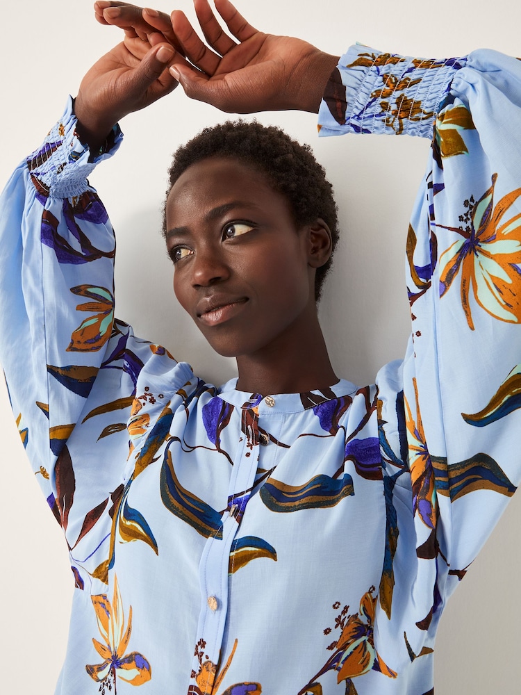 Monsoon Blue Sonya Floral Print Flowy Shirt - Image 4 of 4 Monsoon Blue Sonya Floral Print Flowy Shirt - Image 4 of 4