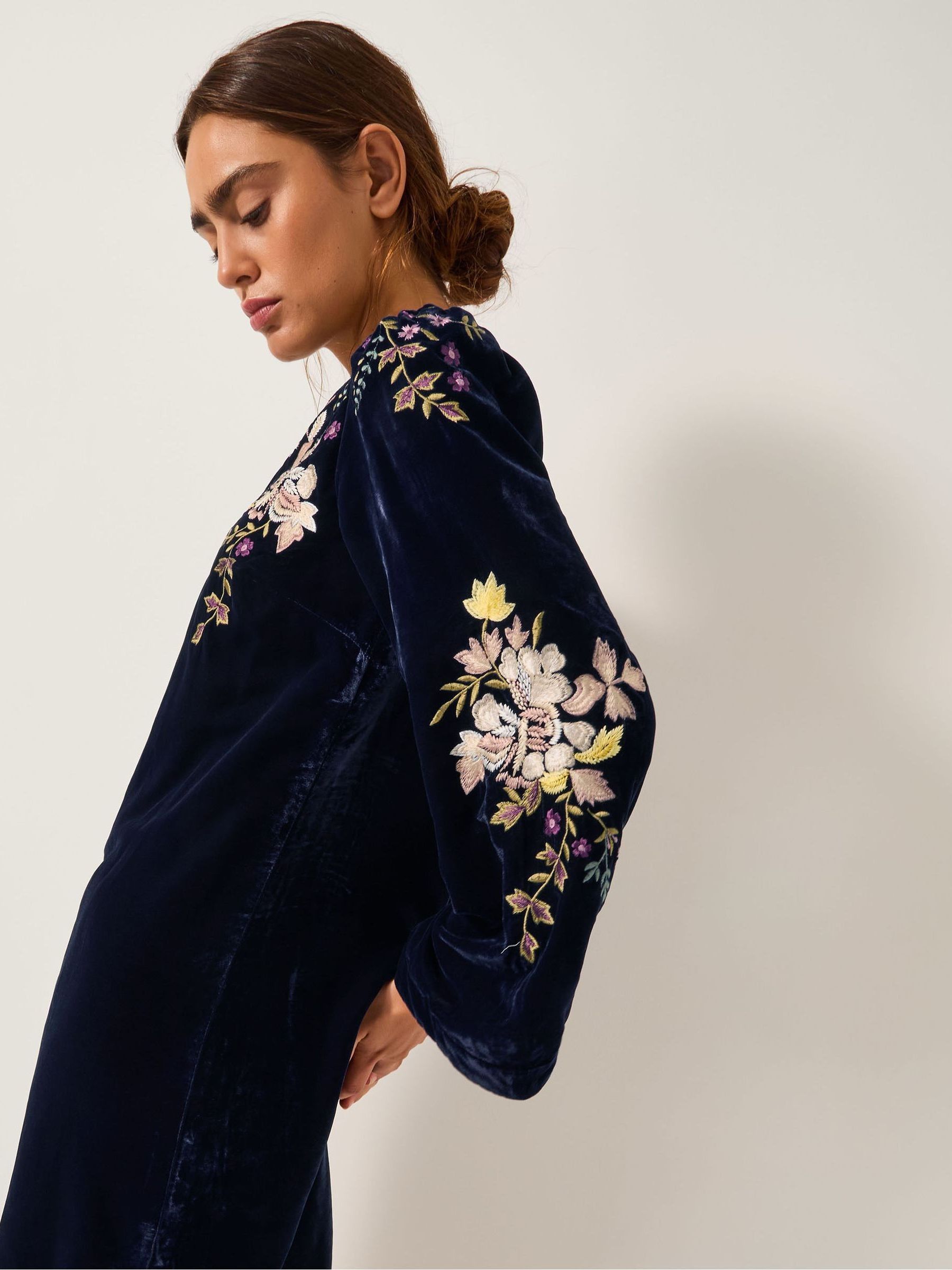 navy blue velvet embroidered dress Buy Monsoon Blue Fallon Floral Embroidered Velvet Mini Dress from Next USA