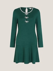 Monsoon Blue Brit Sparkle Bow Knit Dress - Image 5 of 5