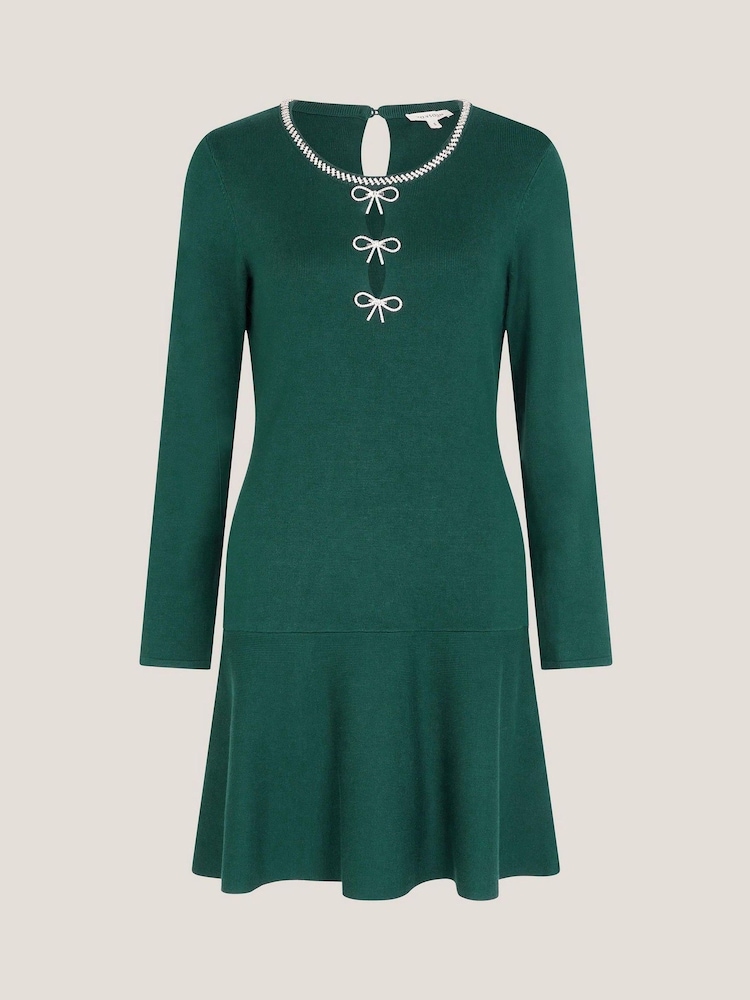 Monsoon Blue Brit Sparkle Bow Knit Dress - Image 5 of 5 Monsoon Blue Brit Sparkle Bow Knit Dress - Image 5 of 5