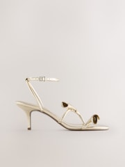 Gold Forever Comfort® Leather Tulip Heeled Sandals - Image 1 of 9