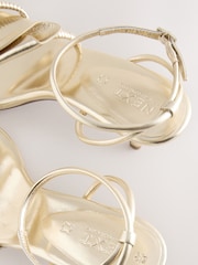 Gold Forever Comfort® Leather Tulip Heeled Sandals - Image 8 of 9