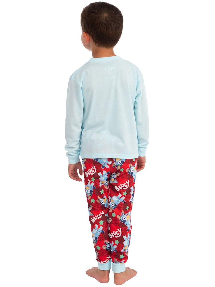 Bluey Infant & Toddler Boys Blue Bluey Christmas Holiday Pajama Set 12 Months