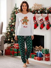 Personalised Women's Gingerbread Family Pyjamas by Stitch Style. - Image 1 of 6