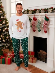Personalised Men's Gingerbread Family Pyjamas by Stitch Style. - Image 1 of 6