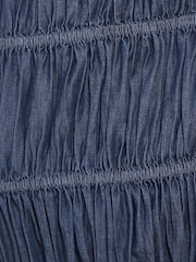 Friends Like These Rinse Wash Midaxi Shirred Waist Chambray Dress - Image 3 of 5