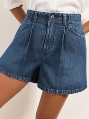 Friends Like These Dark Wash Elasticated Back A Line Denim Shorts - Image 2 of 5