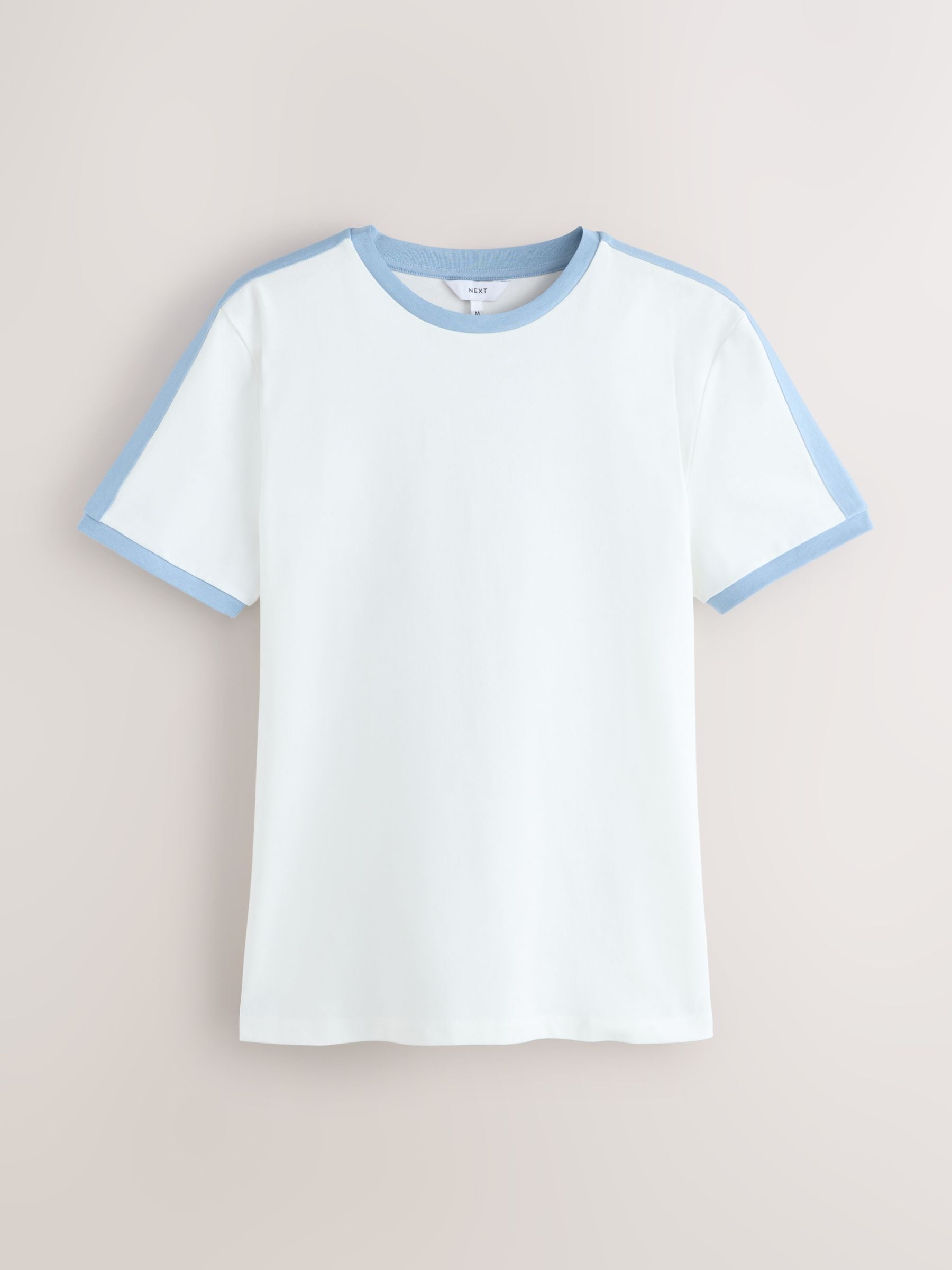 Buy Ecru White/Blue Over Arm Stripe Ringer T-Shirt from Next USA
