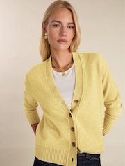 Baukjen Yellow Ruth V-Neck Wool Blend Cardigan - Image 1 of 4