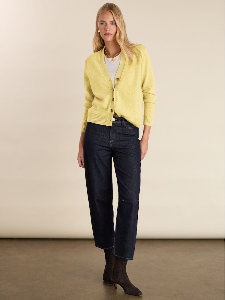 Baukjen Yellow Ruth V-Neck Wool Blend Cardigan - Image 2 of 4