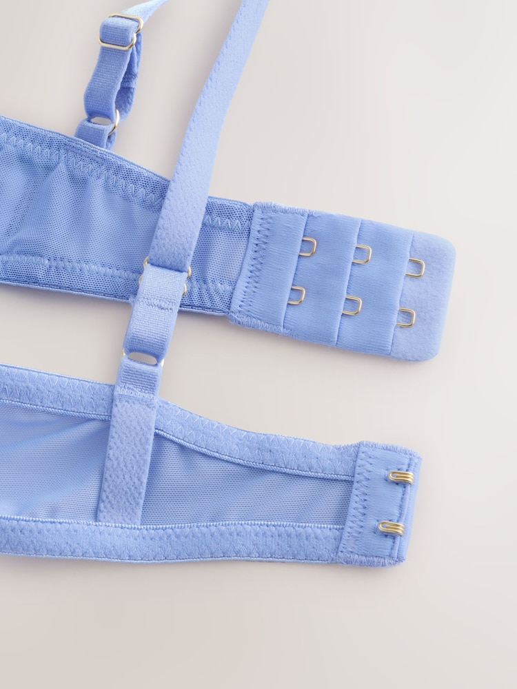 Blue Padded Balcony Smoothing Lace Bra - Image 8 of 8