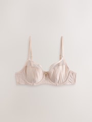 Coral/Ecru Stripe Microfibre Non-Pad Bra - Image 3 of 6