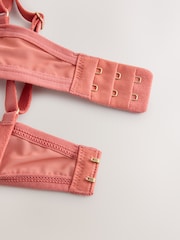 Coral/Ecru Stripe Microfibre Non-Pad Bra - Image 6 of 6