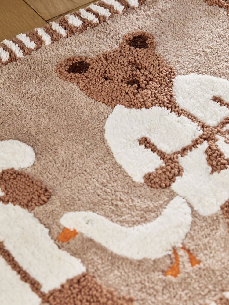 Natural Bertie Bear Cotton Bath Mat - Image 2 of 3 Natural Bertie Bear Cotton Bath Mat - Image 2 of 3