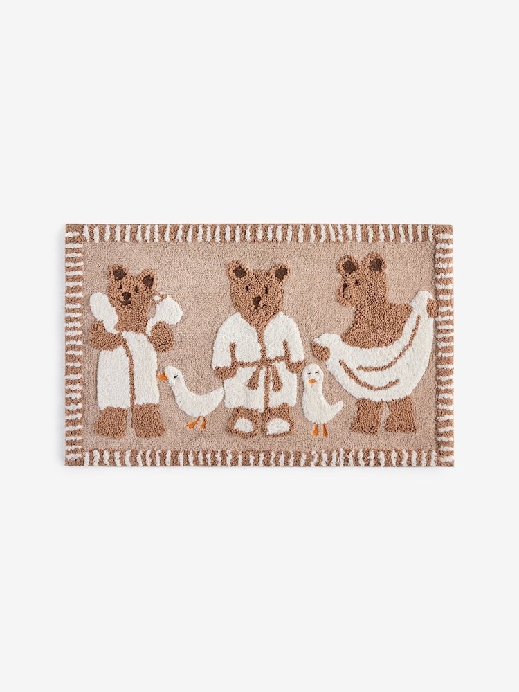 Natural Bertie Bear Cotton Bath Mat - Image 3 of 3 Natural Bertie Bear Cotton Bath Mat - Image 3 of 3