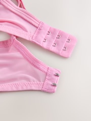 Blue/Pink/White Non Padded Full Cup Lace Bras 3 Pack - Image 10 of 10