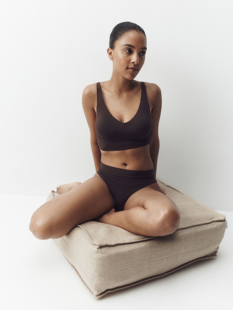 Chocolate Brown Padded Non Wire Ultimate Comfort Supersoft Modal T-Shirt Bra - Image 1 of 7