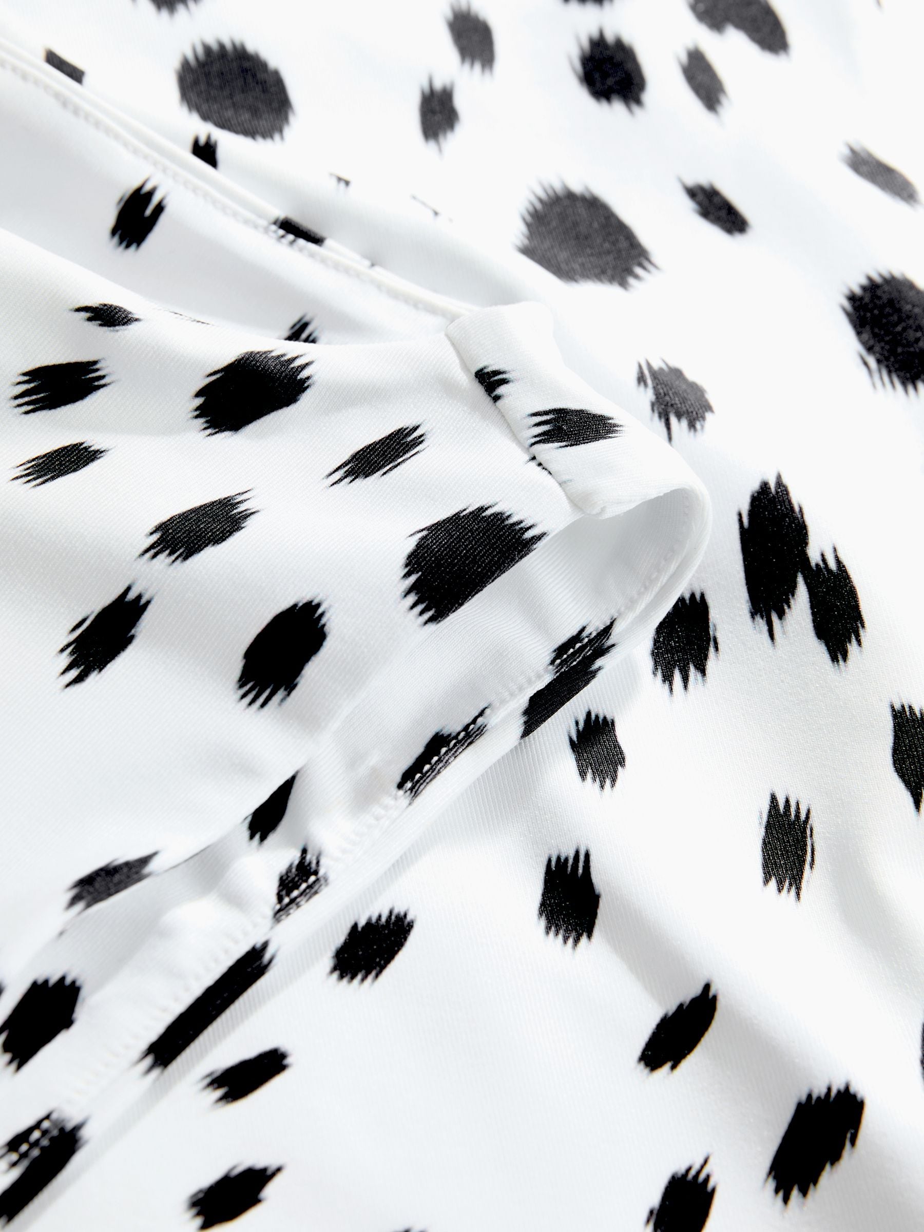 Buy White/Black Dalmatian Print Soft Touch Slinky Boat Neck
