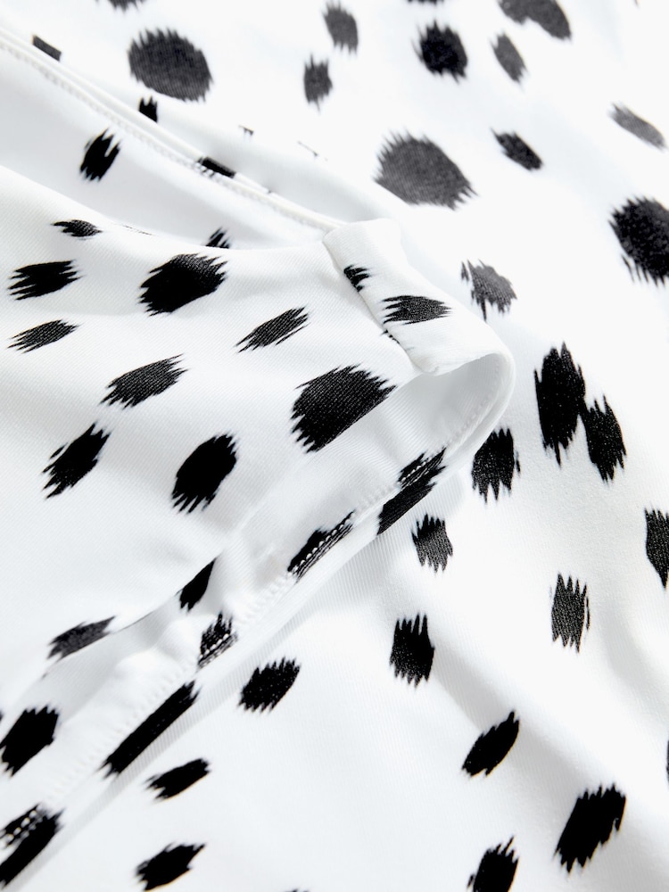 White/Black Dalmatian Print Soft Touch Slinky Boat Neck Sleeveless Top - Image 7 of 7