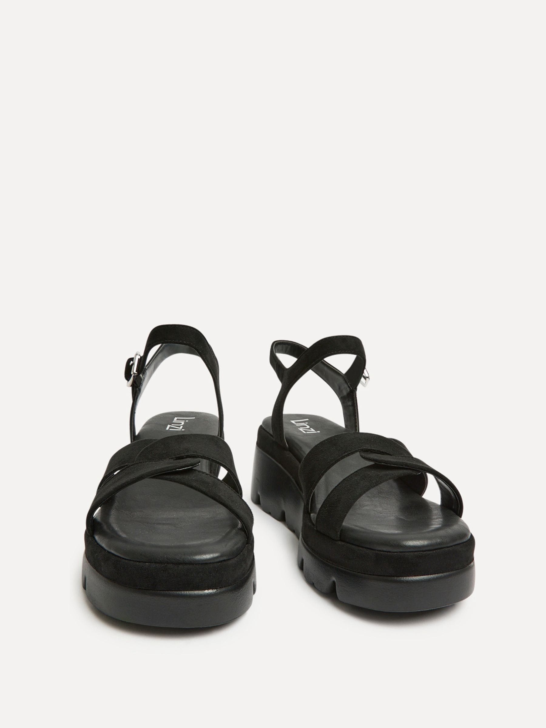 Buy Linzi Black Fate Flatform Sandal With Link Design from Next USA