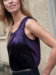 Pure Collection Silk Front Jersey Vest - Image 2 of 3