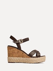 Brun - Linzi Lilia kork kilehæl Sandaler med taudetaljer - Bilde 2 av 5