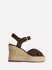 Linzi Brown Noa Crossover Platform Wedge Sandals - Image 2 of 5