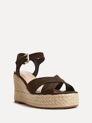 Linzi Brown Noa Crossover Platform Wedge Sandals - Image 3 of 5