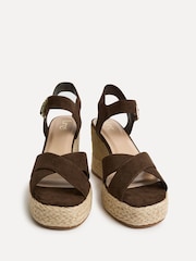Linzi Brown Noa Crossover Platform Wedge Sandals - Image 5 of 5