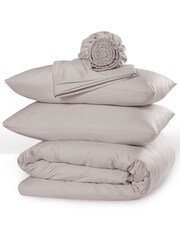 The Linen Consultancy Silver TLC 5 Star Hotel Concept 500TC Cotton Sateen Flat Sheet - Image 2 of 2
