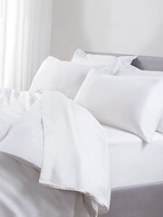 The Linen Consultancy White 5 Star Hotel Concept 500TC Cotton Sateen Stand Pillowcase Pair - Image 3 of 3