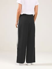M&Co Black Petite Side Stripe Wide Leg Trousers - Image 2 of 5