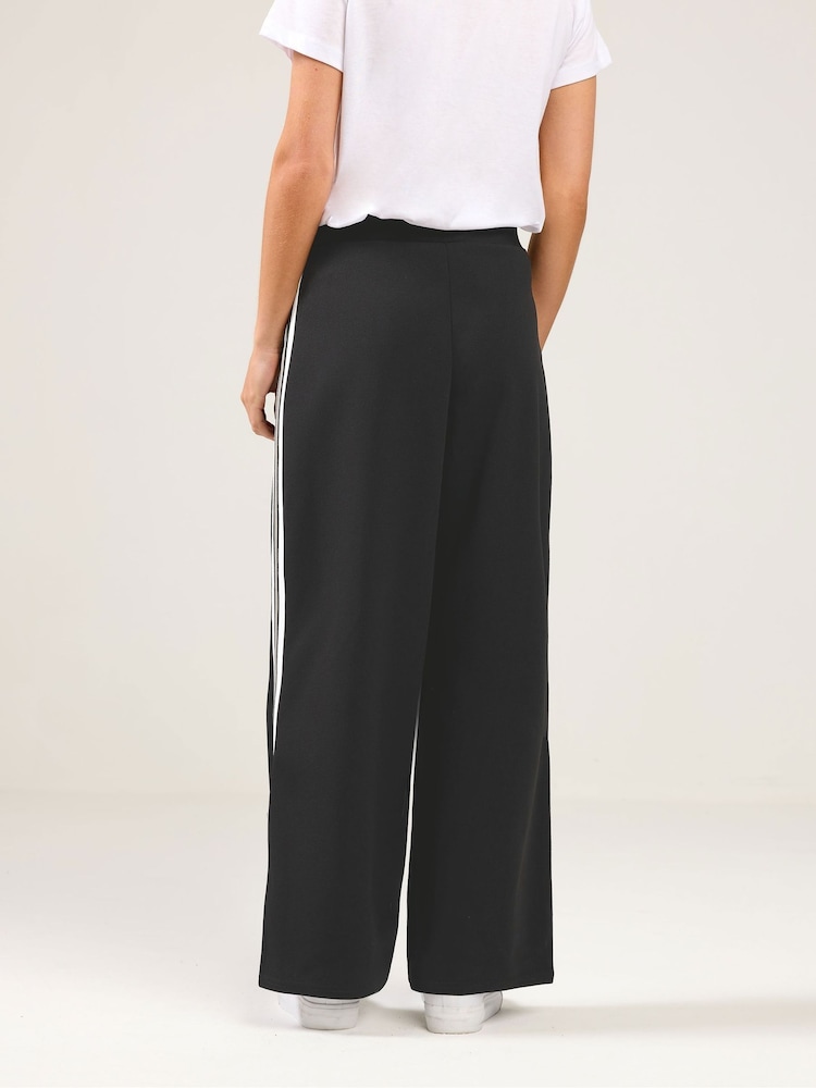 M&Co Black Petite Side Stripe Wide Leg Trousers - Image 2 of 5 M&Co Black Petite Side Stripe Wide Leg Trousers - Image 2 of 5