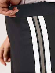 M&Co Black Petite Side Stripe Wide Leg Trousers - Image 4 of 5