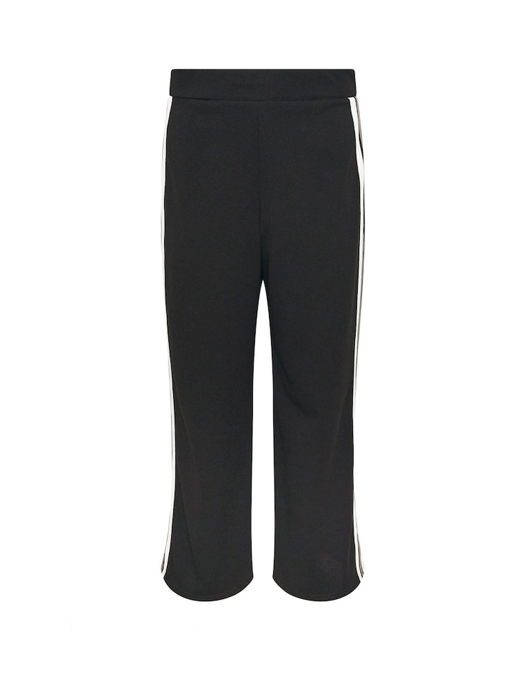 M&Co Black Petite Side Stripe Wide Leg Trousers - Image 5 of 5 M&Co Black Petite Side Stripe Wide Leg Trousers - Image 5 of 5