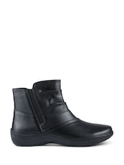 Pavers Black Wide Fit Leather Ankle Boots - Image 1 of 5