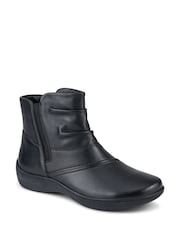 Pavers Black Wide Fit Leather Ankle Boots - Image 2 of 5