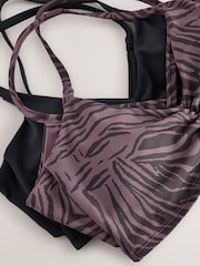 Schwarz/Rose - Strappy Back Medium Impact Sports Bras 2 Pack - Bild 9 von 10