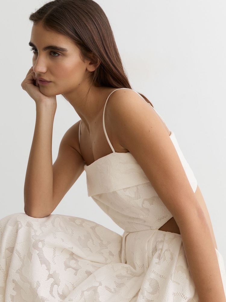Buy Reiss Cream Sian Cotton-Blend Lace Cut-Out Maxi Dress from Next  Australia