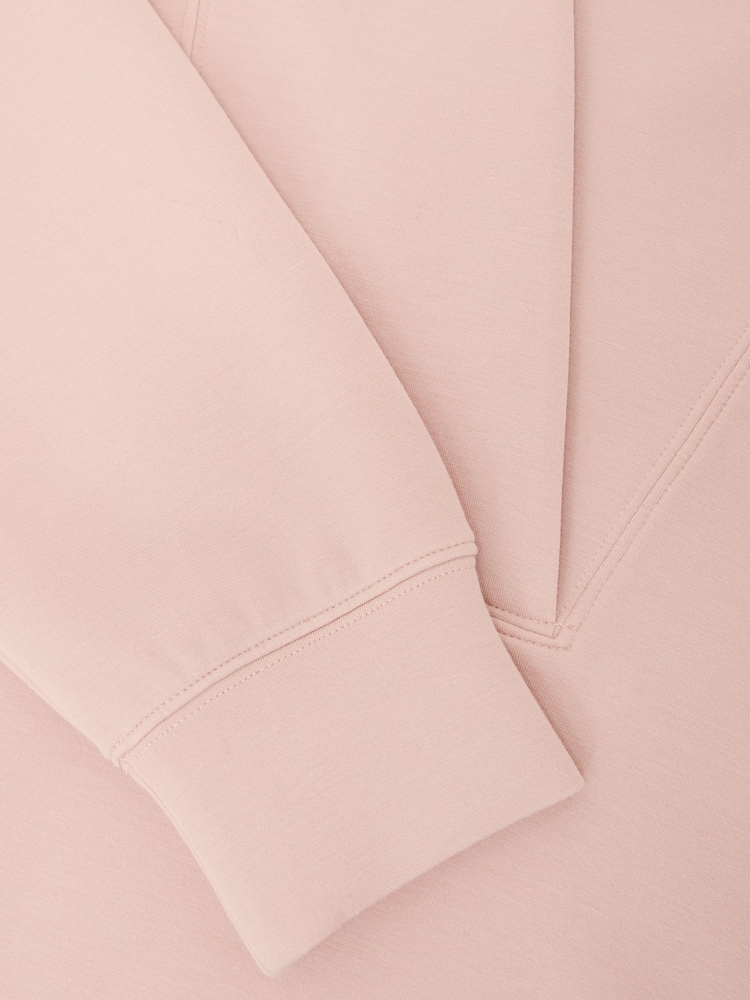 Reiss Pale Pink Annabel Premium Interlock Shawl-Neck Sweatshirt with Modal - Image 6 of 6