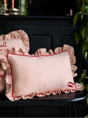Rockett St George Lips Frill Washed Cotton Cushion - Image 3 of 7