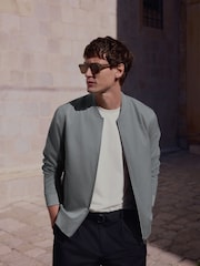 Blue Plain Smart Bomber Jacket - Image 2 of 8