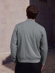 Blue Plain Smart Bomber Jacket - Image 4 of 8