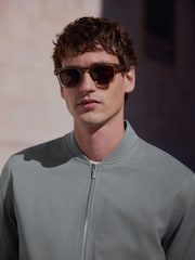 Blue Plain Smart Bomber Jacket - Image 8 of 8