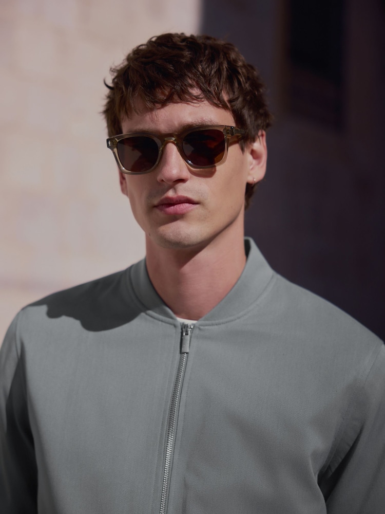 Blue Plain Smart Bomber Jacket - Image 8 of 8