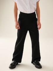 Negro - Pantalones escolares acampanados de alto contenido en algodón sin cierres (3-16 años) - Imagen 1 de 5